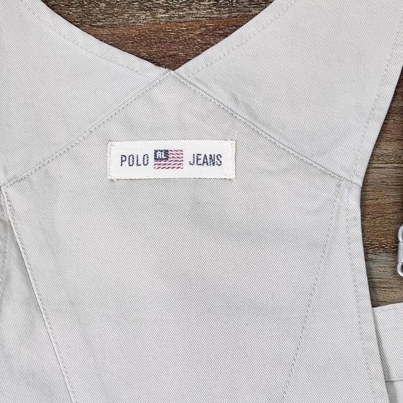 VINTAGE POLO RALPH LAUREN KHAKI OVERALLS SIZE MEDIUM - Picture 9 of 9